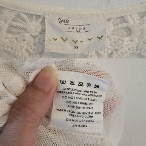 Spell & the Gypsy Bride Canyon Moon Mesh Duster Kimono Cape Robe White XS b199 - Picture 13 of 16